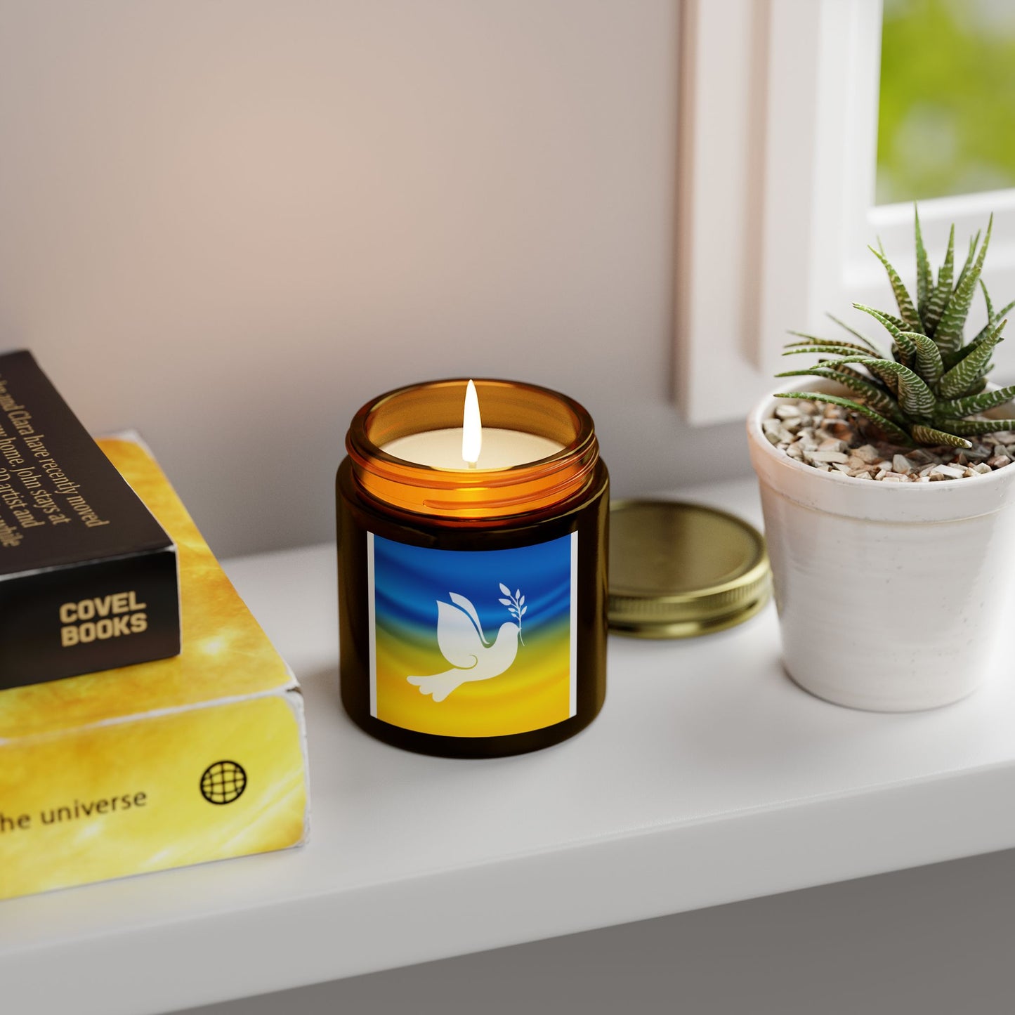 Peaceful Dove Scented Candle - Coconut Apricot Wax (4oz, 9oz) for Relaxation and Mindfulness