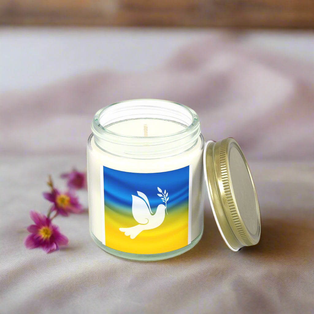 Peaceful Dove Scented Candle - Coconut Apricot Wax (4oz, 9oz) for Relaxation and Mindfulness
